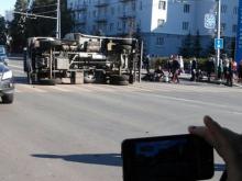 В Казани перевернулся грузовик, в кузове которого перевозились военнослужащие МВД
