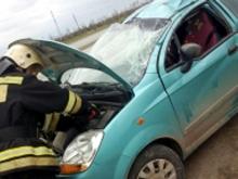 На автодороге Набережные Челны - Заинск женщина не справилась с управлением автомобилем и опрокинула