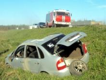 На автотрассе 'Елабуга - Пермь' в перевернувшейся 'Ладе Калине' погиб человек