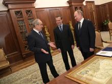 Владимир Путин и Дмитрий Медведев встретились с Минтимером Шаймиевым накануне его 80-летия