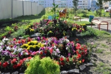 Первые композиции к фестивалю цветов появились во дворах Набережных Челнов