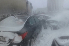 Из-за плохой погоды на автотрассе М-7 столкнулись 12 автомобилей