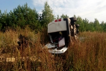Московский водитель разогнался на трассе в Татарстане и улетел в кювет
